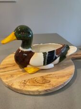 Vintage Decowave Fine Pottery Mallard Duck Planter or Bowl, Ceramic, EUC picture