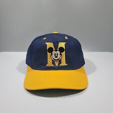 Disney Hat Snapback Mens Blue Yellow Vintage Mickey Mouse Baseball Cap picture