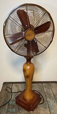 Deco Breeze Pedestal Fan 3-Speed Brown WORKS Vintage 32” Height READ picture