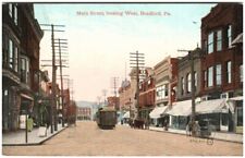 Vintage Postcard ~ West Bradford PA ~ Main St Looking West Horse & Buggy Trolly picture