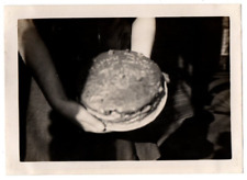 PH260 Mysterious Arm Birthday Cake Out of Frame Unusual Vintage Snapshot Photo picture