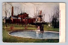 Canton OH-Ohio, Fountain In Waterworks Park, Statues, Vintage c1908 Postcard picture