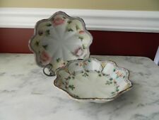 Lot of 2 Antique Floral Thin Porcelain Bowls, French Or German picture