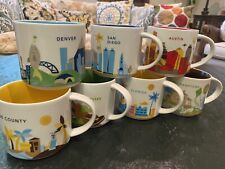 Lot of 7 Starbucks “You Are Here Series” Mugs 14 oz Austin Florida Denver 2014 picture