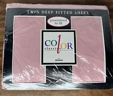 Westpoint Stevens Color Classics No Iron Percale Deep Fitted Twin Sheet Pink picture