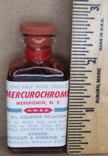 Vtg Mercurochrome SEALED NEW NOS Red Medicine Glass Bottle Merbromin HW&D Hynson picture