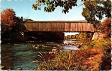 Covered Bridge, Dover-Foxcroft and Greenville Maine, Route 15 Postcard picture