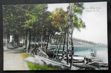 Weirs, NH, The Shore Path, lake, boats, docks, divided back, circa 1910 picture