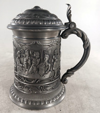 Pewter Beer Stein Soldiers Waitresses Celebrating Drinking 4x7” SKS picture