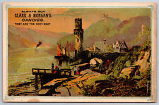 Victorian Trade Card IL Quincy Clark & Morgns Candies Shoreline LARGE ~420 picture