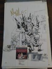 Nolan North Signed John Lucas Deadpool Comic Art picture