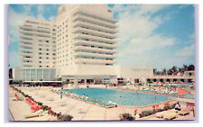Postcard 1959 FL Eden Roc Hotel Motel Pool People Swimming Miami Beach Florida picture