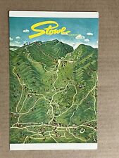 Postcard Stowe Vermont Mt Mansfield Mountain Art Spruce Peak Skiing Vintage PC picture