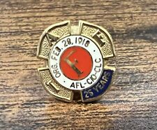 International Association Of Firefighters 25 Years 10K Gold Fill Lapel Pin picture