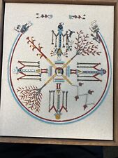 Vintage Navajo Sand Painting 10.5”X12.5” “Prosperity And Abundance” picture