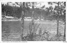 Lake Gregory California~Lodge & Cabins~Beach~Swimmers~1941 B&W Postcard picture