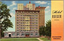 Richmond VA-Virginia, Hotel Rueger, Exterior, Vintage Postcard picture