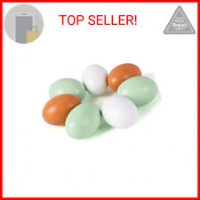 SallyFashion 7 Pcs Wooden Fake Eggs, 3 Colors Wooden Easter Egg Wood Eggs for Cr picture