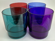 4 Tupperware Tumbler Cups Preludio Acrylic 10 oz. #1672 Jewel Tones VTG NOS picture