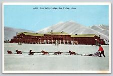 Postcard ID Sun Valley Lodge Dog Sled UNP A28 picture