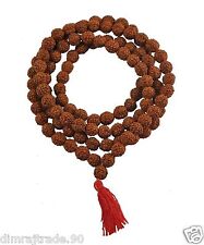 Rudraksha Mala 8mm Beads- 108+1 Beads Japa / Mala 100% Natural RELIGIOUS Rosary picture