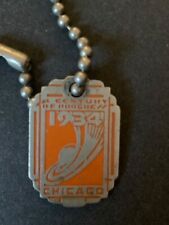 1934 Chicago World's Fair Keychain Souvenir, Metal Token, Century of Progress picture