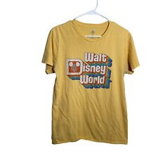 Disney Walt Disney World Shirt Women's Medium Yellow Short Sleeve Retro Style picture