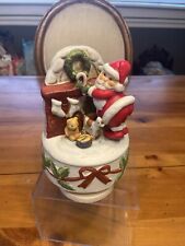 Vintage Porcelain Revolving Musical Santa Figurine Christmas picture