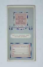 Vintage 1949 National City Safe Deposit Company Record Booklet  picture