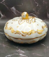 Vintage Sevres French Hand Painted Porcelain Covered Bowl Marked picture