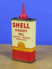 Vintage 4 0z. Shell Handy Oil Can, collectible oiler lubrication gas advertising picture