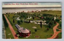 Detroit, MI-Michigan, Birds Eye View, Water Works Park Antique, Vintage Postcard picture