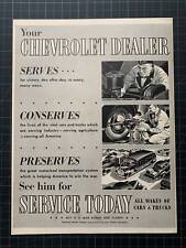 Vintage 1943 Chevrolet Car Service World War Two Print Ad picture