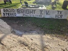 Vintage Huge Large TV VHS RADIO STEREO BRIGHT T.V. SIGN 3 Piece HAND PAINTED  picture