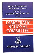 American Airlines Democratic National Committee Gum Label c1940's-50's Scarce picture