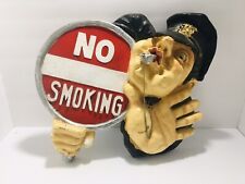 3D Funny Animated Police Cop Holding A No Smoking Sign Plaster Novelty Unique picture
