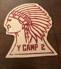 VINTAGE FELT YMCA INDIAN CHEIF- Y Camp 2- Rare Item-C.I. picture