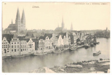 c1910 PC: Panoramic View of Lubeck, the River & Churches, Germany picture