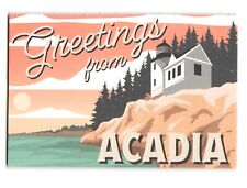 Greetings From Acadia Vintage Style Postcard picture