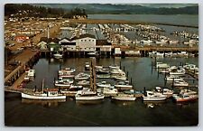 Ilwaco Washington~Air View Port Basin~Vintage Postcard picture