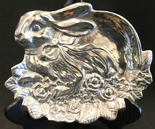Bunny Rabbit Decorative Plate Platter Aluminum Easter Spring Decor picture