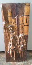 Don Quixote Hand Carved Wooden Relief Wall Panel 24