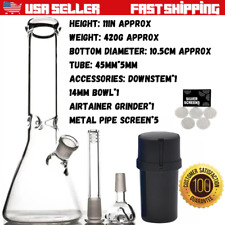 🌟 Premium 11in Beaker Base Glass Bong Water Pipe + FREE Grinder & Screens 🎁💨 picture