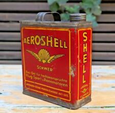 Vintage SHELL OIL CAN - 1930's German Aeroshell - Very rare Gas Garage Sign picture