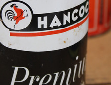 GRAPHIC ~early 1950s era HANCOCK PREMIUM MOTOR OIL Old 1 qt. Tin Can picture