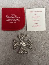 Vintage 1975 Reed & Barton Sterling Silver Christmas Cross Ornament picture