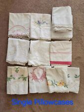 Vintage LOT 20 Pillowcases Embroidered Crochet Singles & Pairs Antique picture