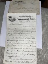 Antique 1866 Letter State of New York Albany Comptroller’s Office to Owego NY picture