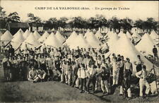 Camp De La Valbonne Ain France military soldiers tents mailed 1910 postcard picture