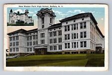 Buffalo NY- New York, New Masten Park High School, Vintage c1919 Postcard picture